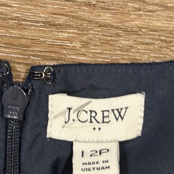 J Crew Women’s Sleeveless Navy Sheath Dress Gold Buttons Nautical Size 12p NWT - Picture 4 of 5